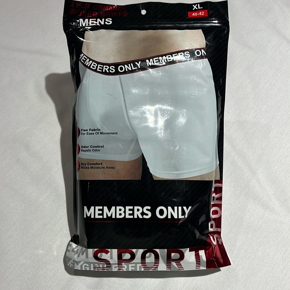 Members Only Mens Performance Sport Boxer Briefs 3 Pack Size XL
